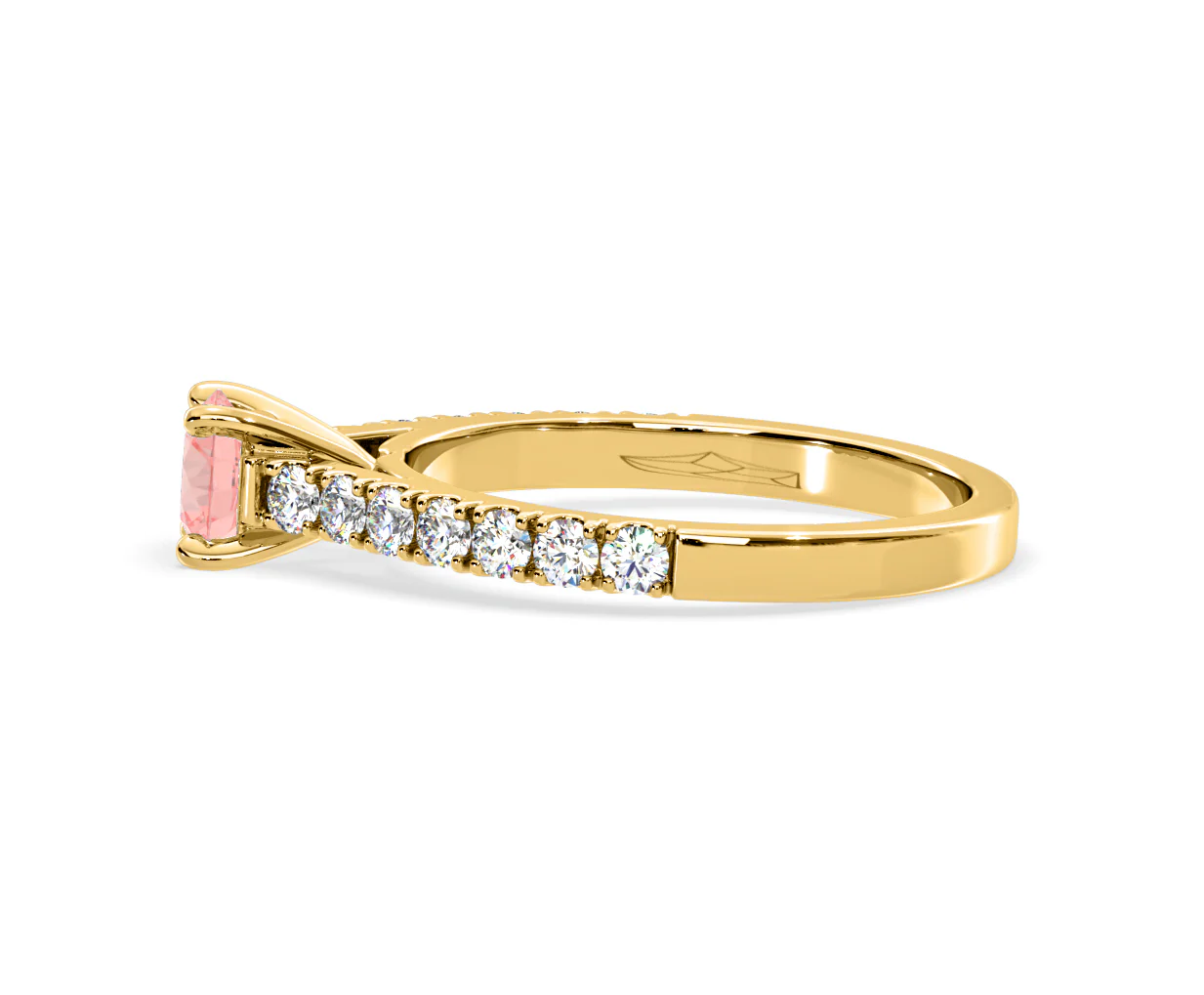 Natalia Pink Lab Diamond 0.91ct Side Stone Ring in 18K Yellow Gold - Elara Collection - Image 28