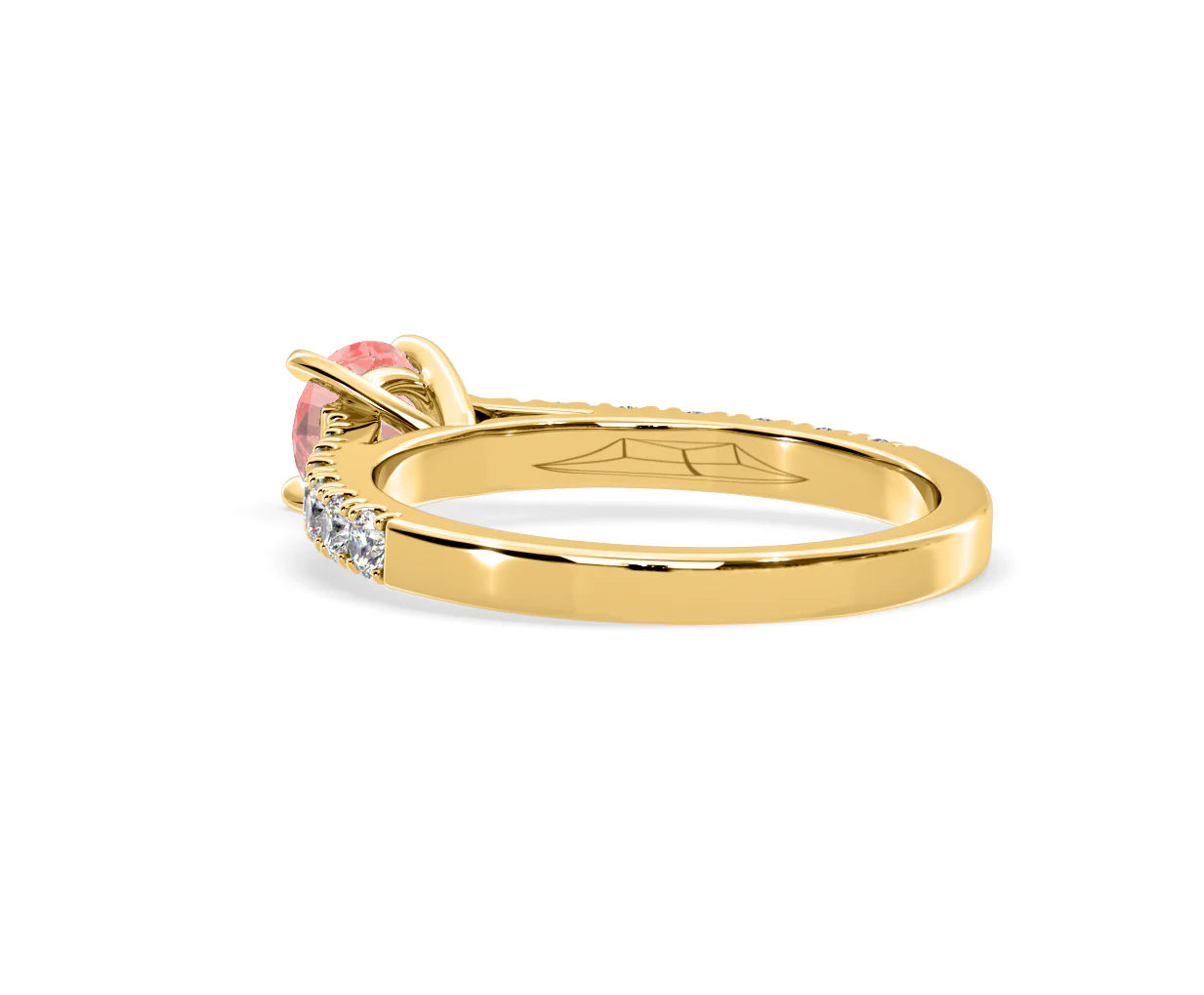 Natalia Pink Lab Diamond 0.91ct Side Stone Ring in 18K Yellow Gold - Elara Collection - Image 39