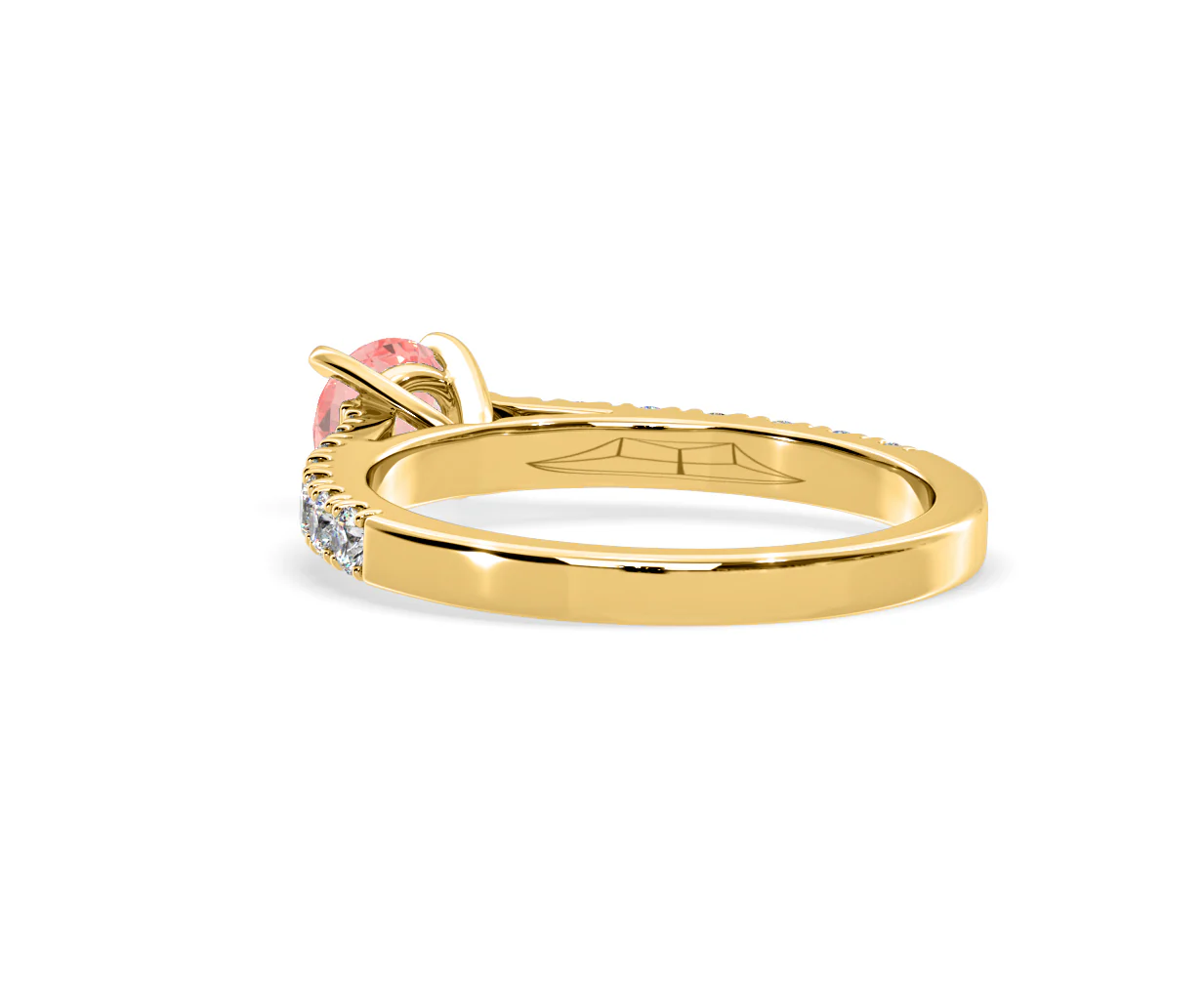 Natalia Pink Lab Diamond 0.91ct Side Stone Ring in 18K Yellow Gold - Elara Collection - Image 40
