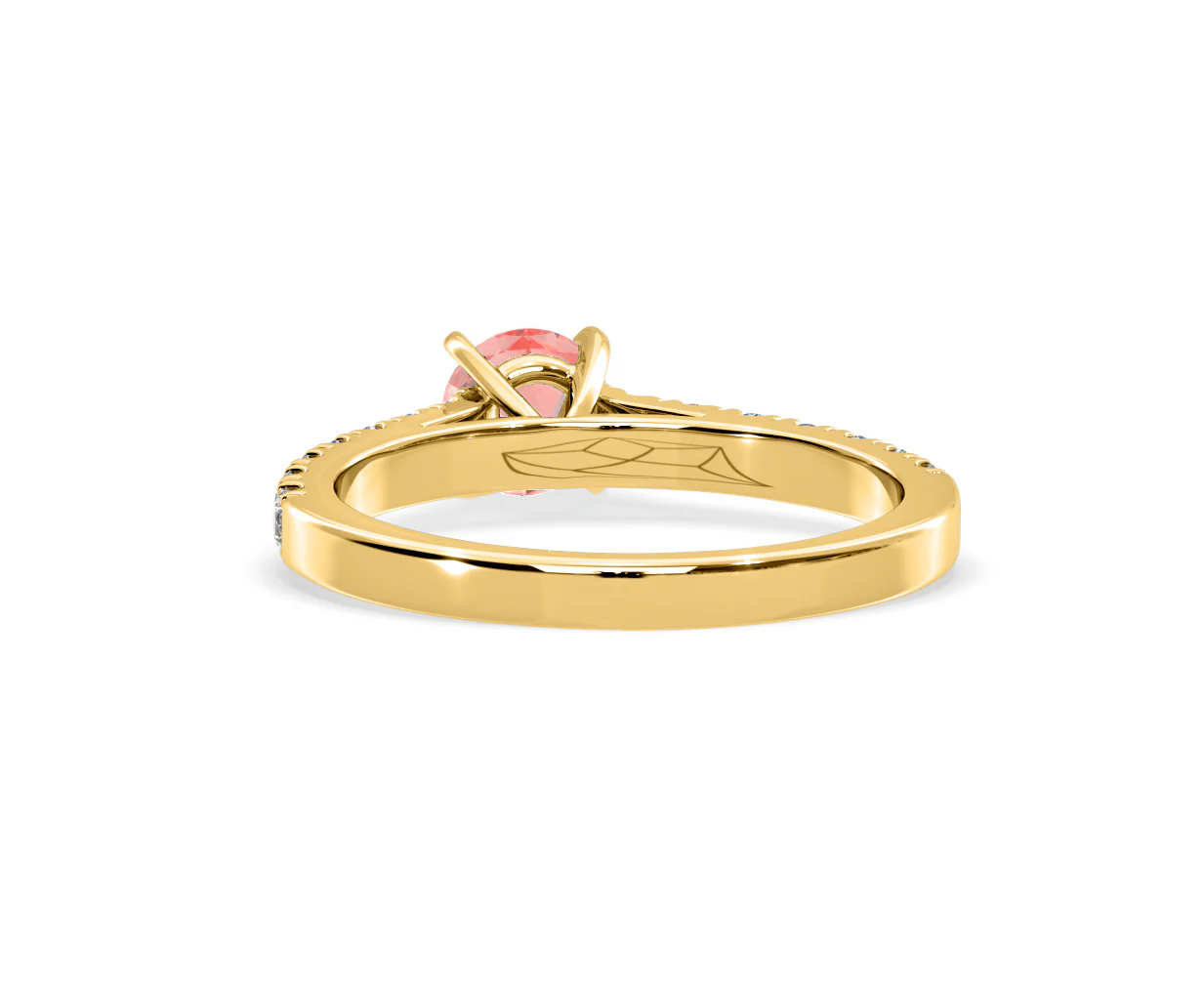 Natalia Pink Lab Diamond 0.91ct Side Stone Ring in 18K Yellow Gold - Elara Collection - Image 45