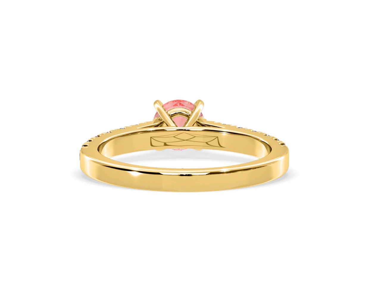 Natalia Pink Lab Diamond 0.91ct Side Stone Ring in 18K Yellow Gold - Elara Collection - Image 47
