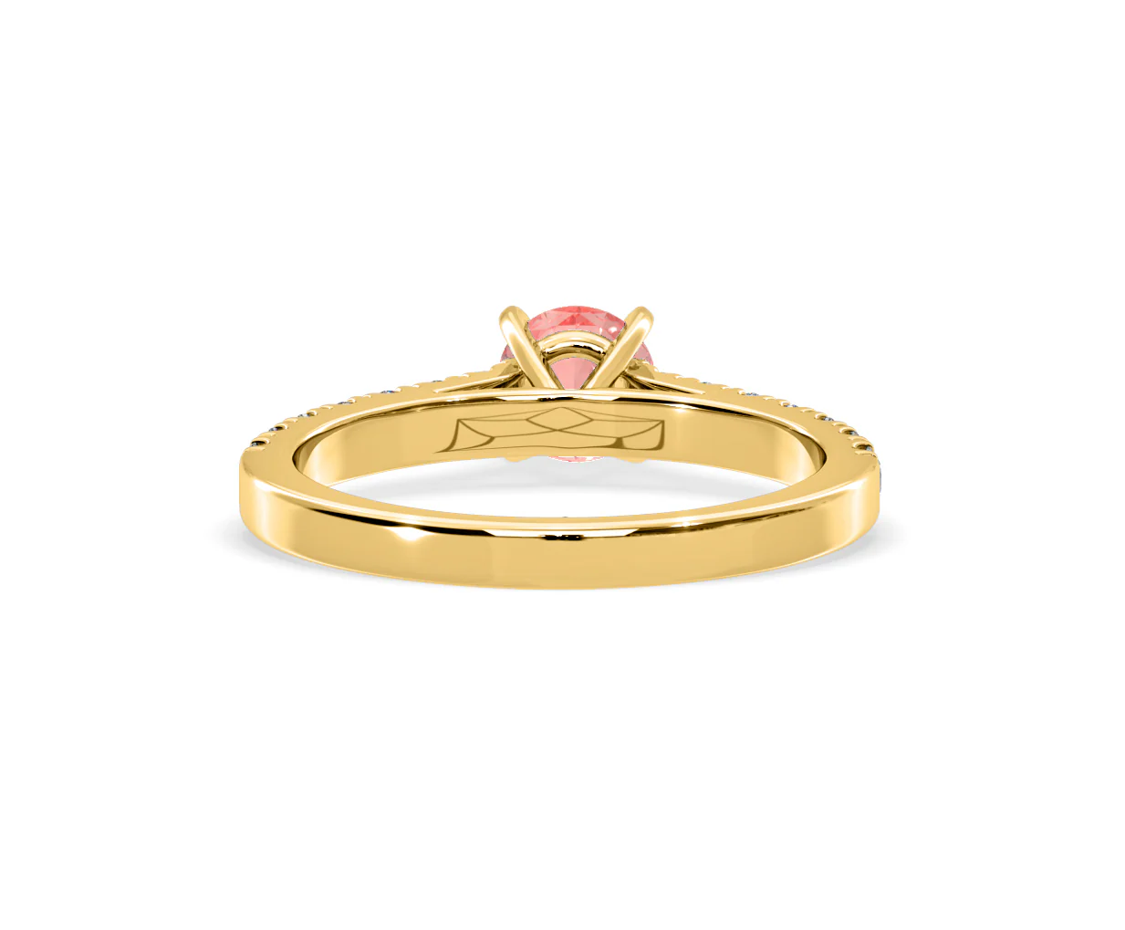 Natalia Pink Lab Diamond 0.91ct Side Stone Ring in 18K Yellow Gold - Elara Collection - Image 48