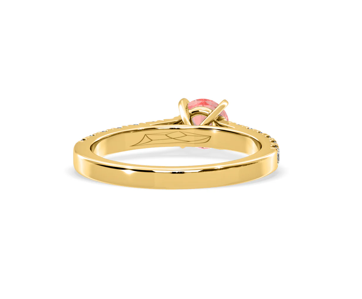 Natalia Pink Lab Diamond 0.91ct Side Stone Ring in 18K Yellow Gold - Elara Collection - Image 50