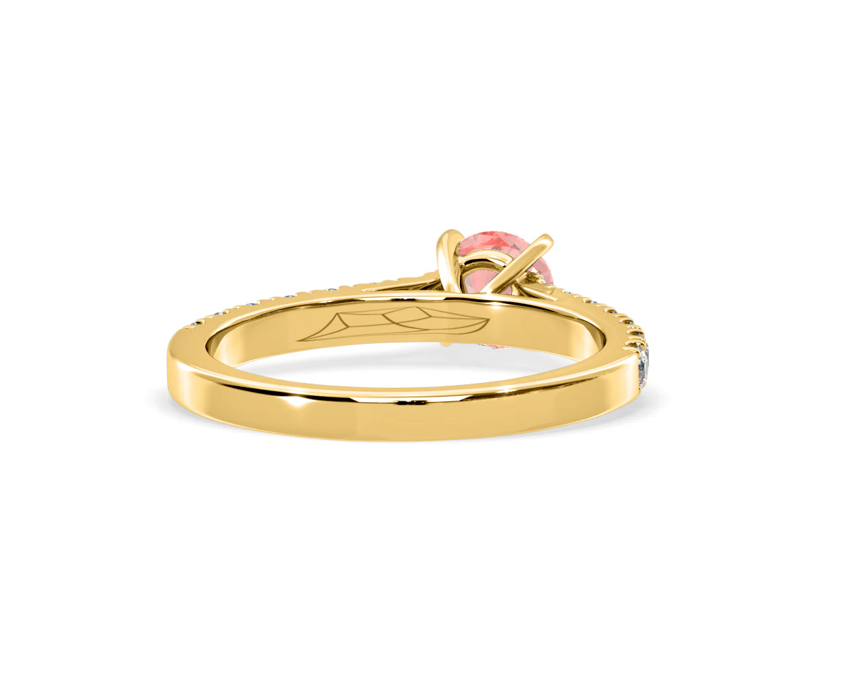 Natalia Pink Lab Diamond 0.91ct Side Stone Ring in 18K Yellow Gold - Elara Collection - Image 51