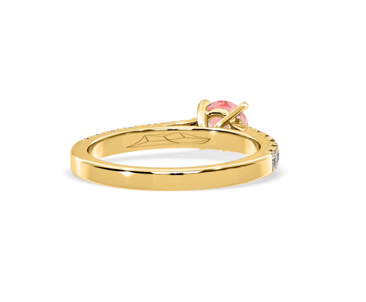 Natalia Pink Lab Diamond 0.91ct Side Stone Ring in 18K Yellow Gold - Elara Collection - Image 52