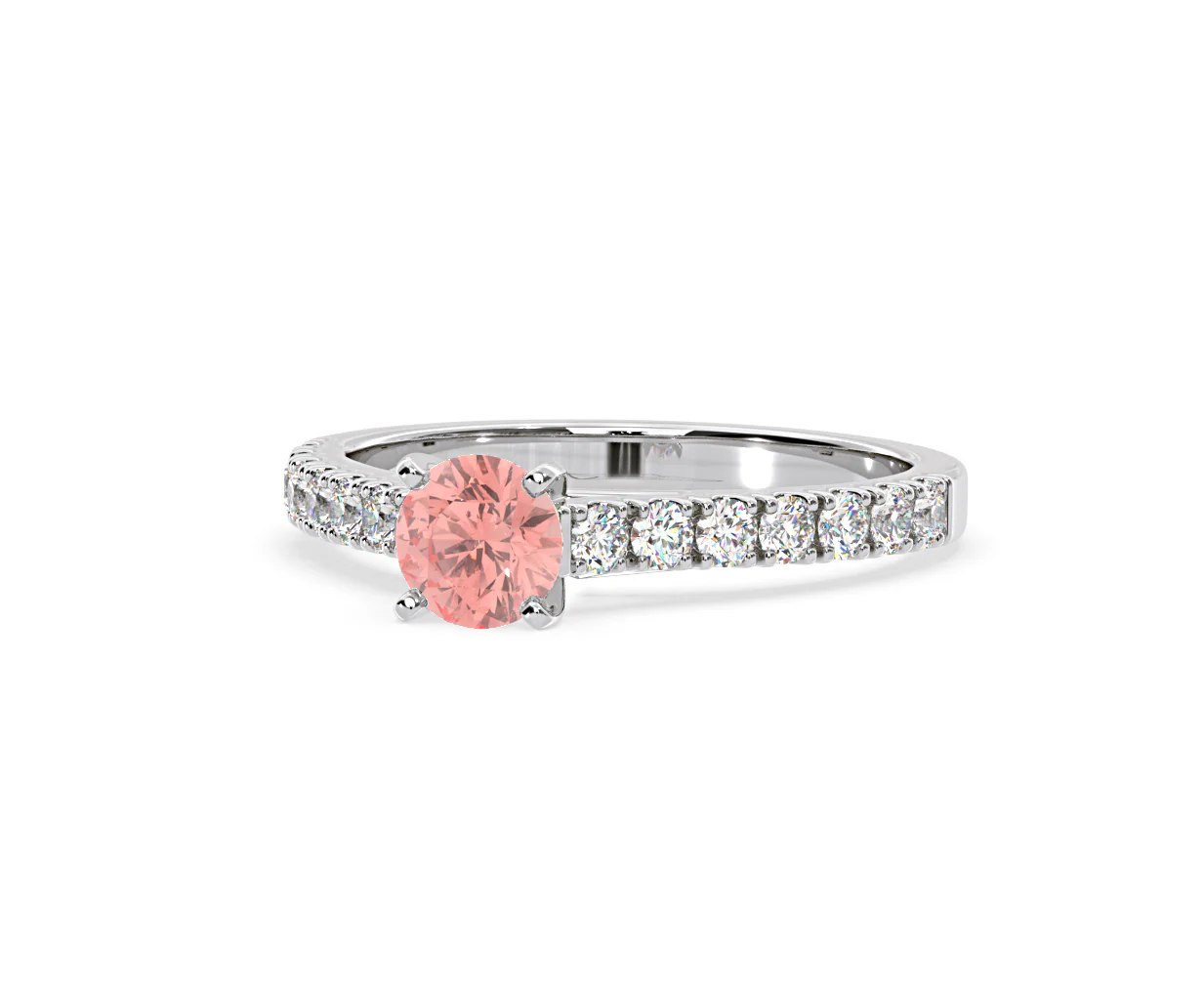 Natalia Pink Lab Diamond 0.91ct Side Stone Ring in Platinum - Elara Collection - Image 11