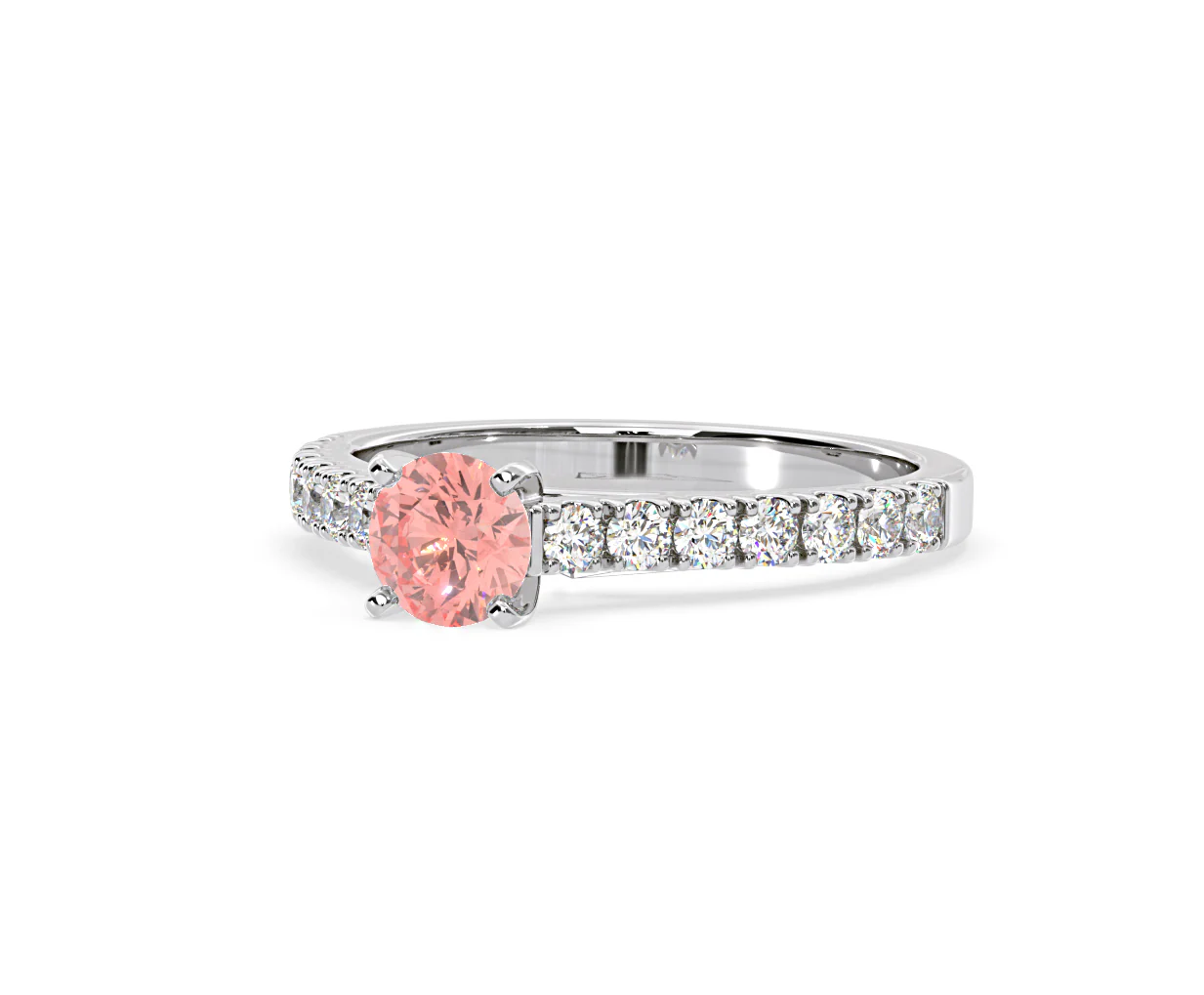 Natalia Pink Lab Diamond 0.91ct Side Stone Ring in Platinum - Elara Collection - Image 12