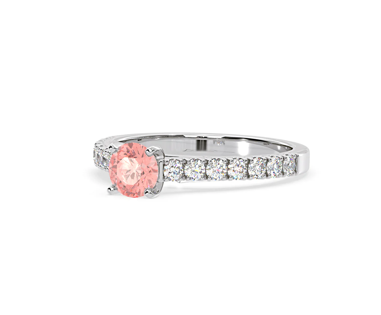 Natalia Pink Lab Diamond 0.91ct Side Stone Ring in Platinum - Elara Collection - Image 13