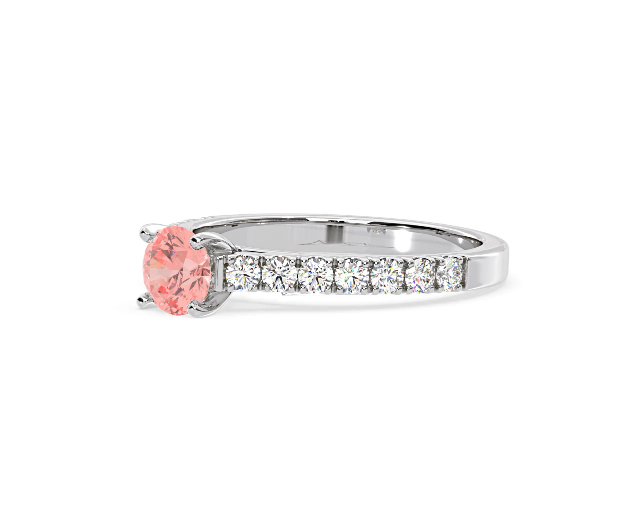Natalia Pink Lab Diamond 0.91ct Side Stone Ring in Platinum - Elara Collection - Image 16