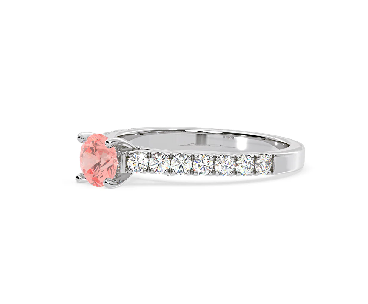 Natalia Pink Lab Diamond 0.91ct Side Stone Ring in Platinum - Elara Collection - Image 17