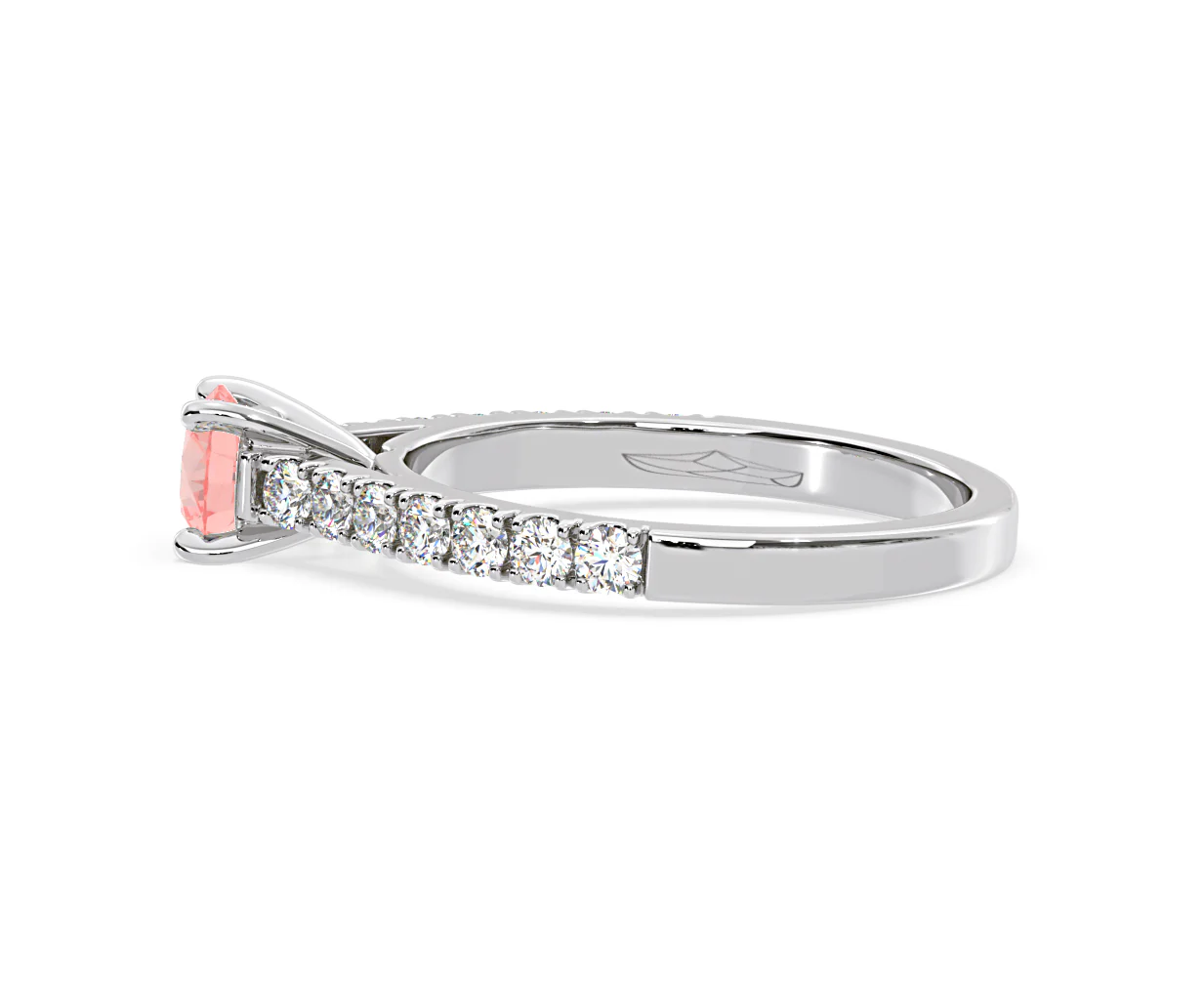 Natalia Pink Lab Diamond 0.91ct Side Stone Ring in Platinum - Elara Collection - Image 28