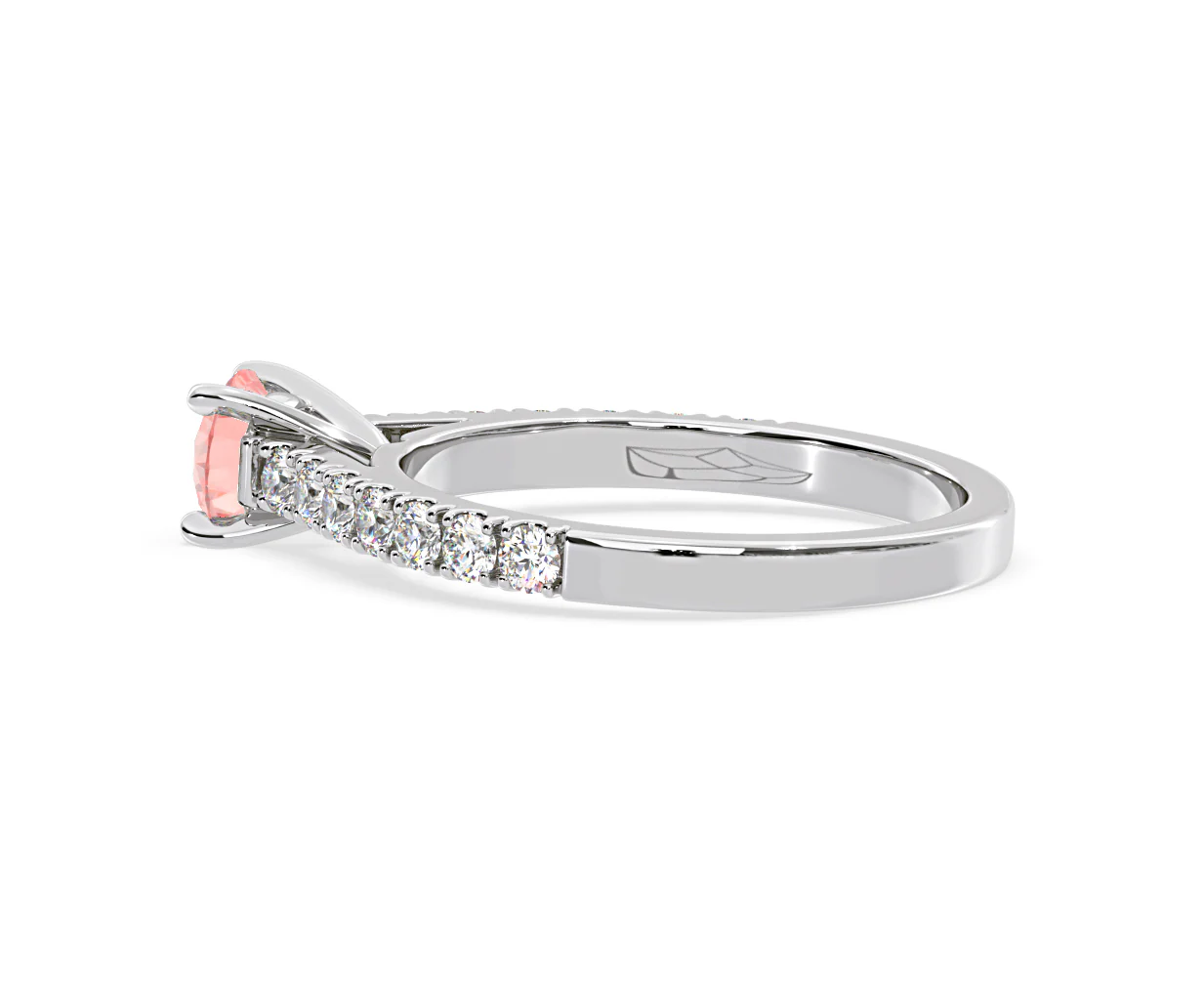 Natalia Pink Lab Diamond 0.91ct Side Stone Ring in Platinum - Elara Collection - Image 31