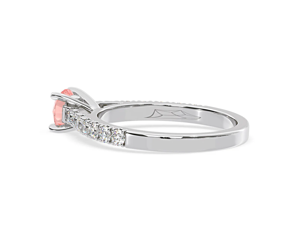 Natalia Pink Lab Diamond 0.91ct Side Stone Ring in Platinum - Elara Collection - Image 33