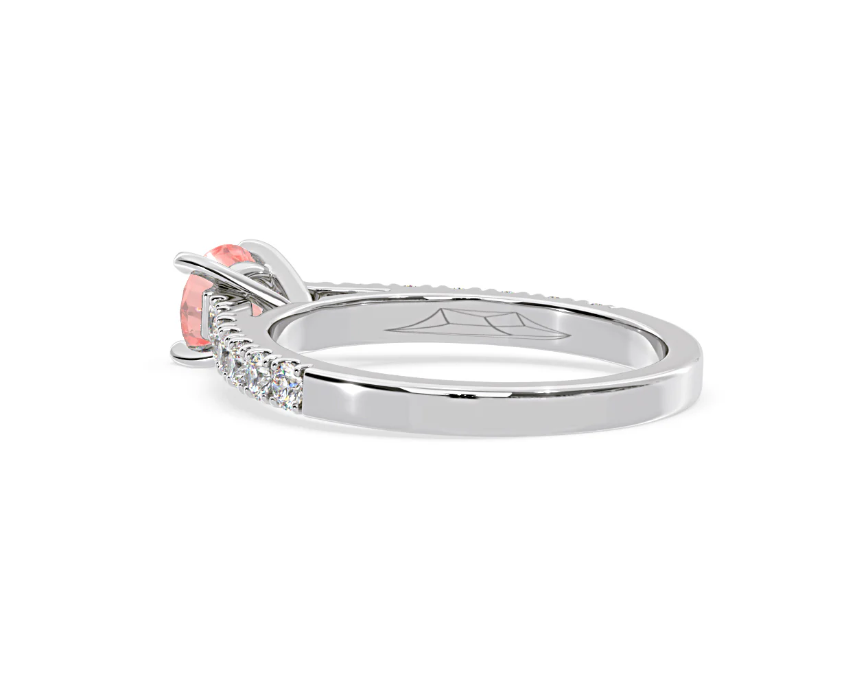 Natalia Pink Lab Diamond 0.91ct Side Stone Ring in Platinum - Elara Collection - Image 36