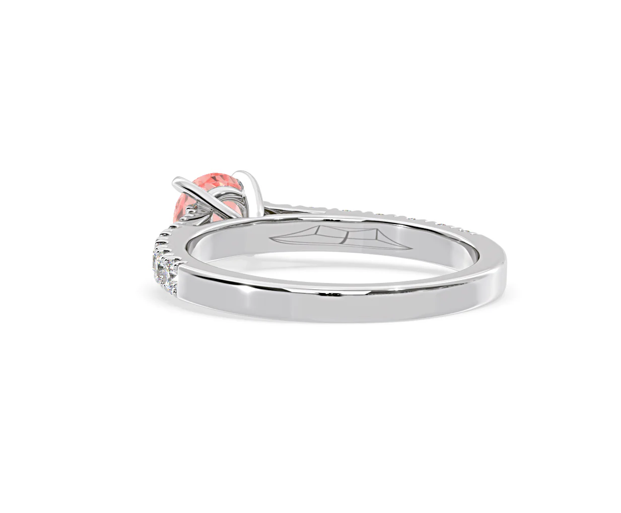 Natalia Pink Lab Diamond 0.91ct Side Stone Ring in Platinum - Elara Collection - Image 40