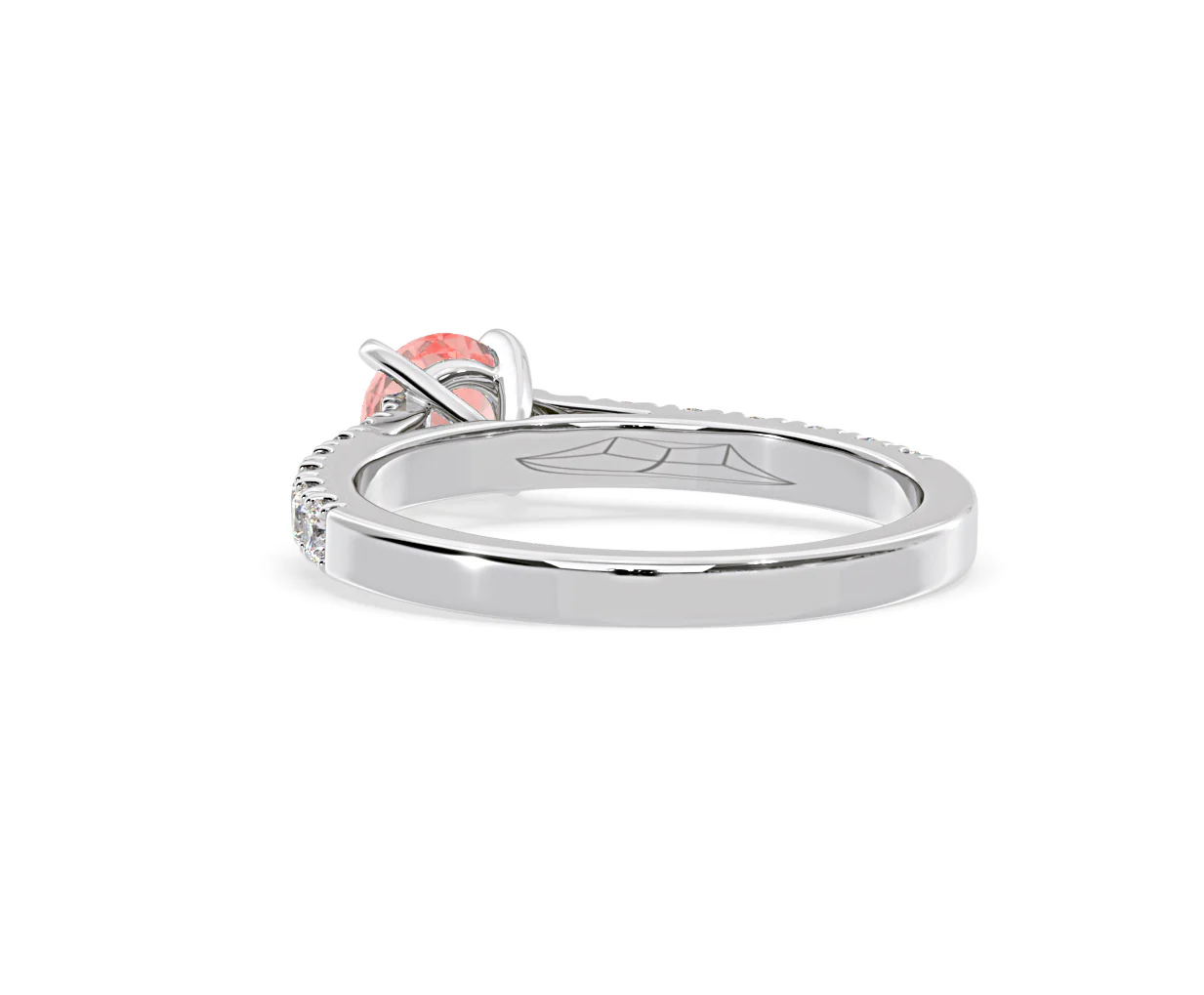 Natalia Pink Lab Diamond 0.91ct Side Stone Ring in Platinum - Elara Collection - Image 41