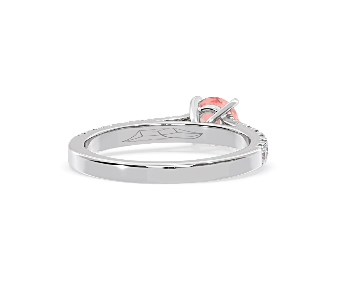 Natalia Pink Lab Diamond 0.91ct Side Stone Ring in Platinum - Elara Collection - Image 51