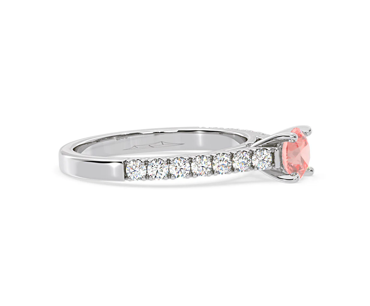Natalia Pink Lab Diamond 0.91ct Side Stone Ring in Platinum - Elara Collection - Image 71