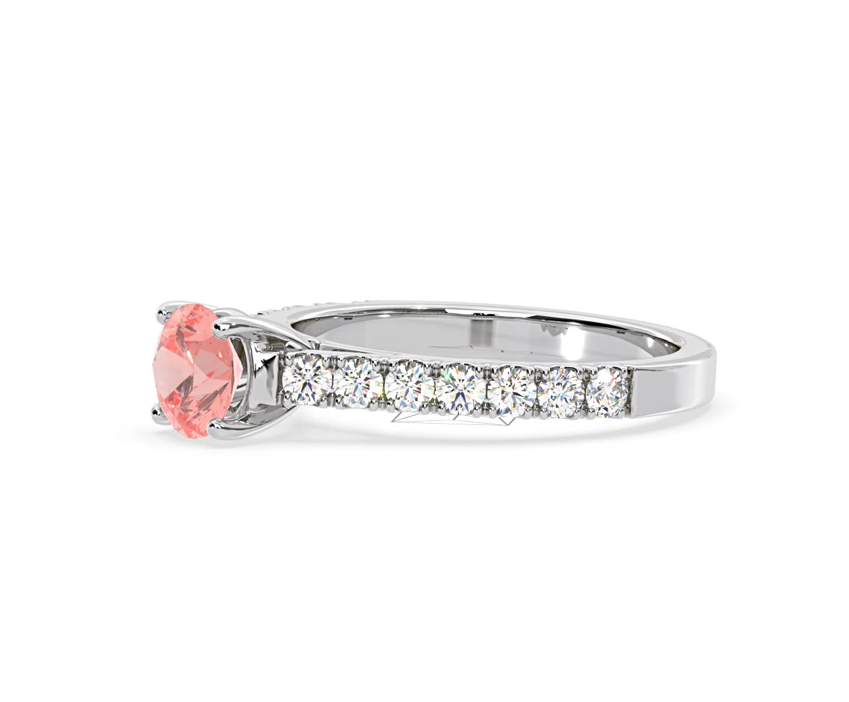 Natalia Pink Lab Diamond 1.50ct Side Stone Ring in 18K White Gold - Elara Collection - Image 19