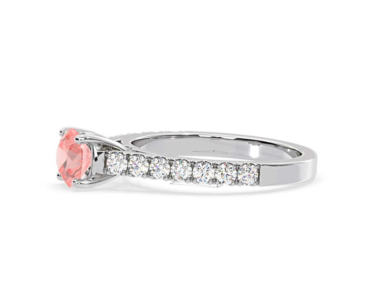Natalia Pink Lab Diamond 1.50ct Side Stone Ring in 18K White Gold - Elara Collection - Image 22