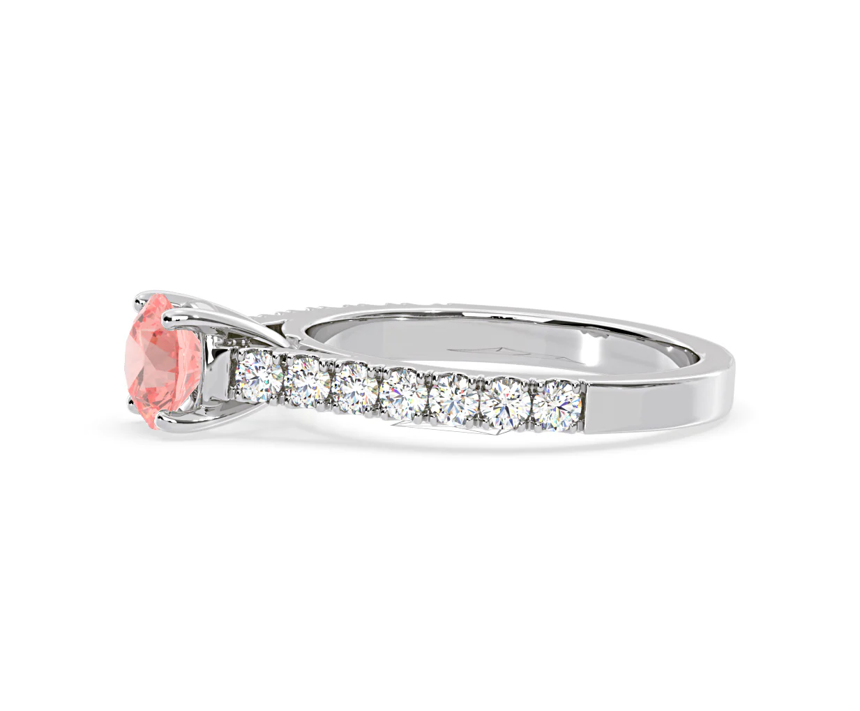 Natalia Pink Lab Diamond 1.50ct Side Stone Ring in 18K White Gold - Elara Collection - Image 23