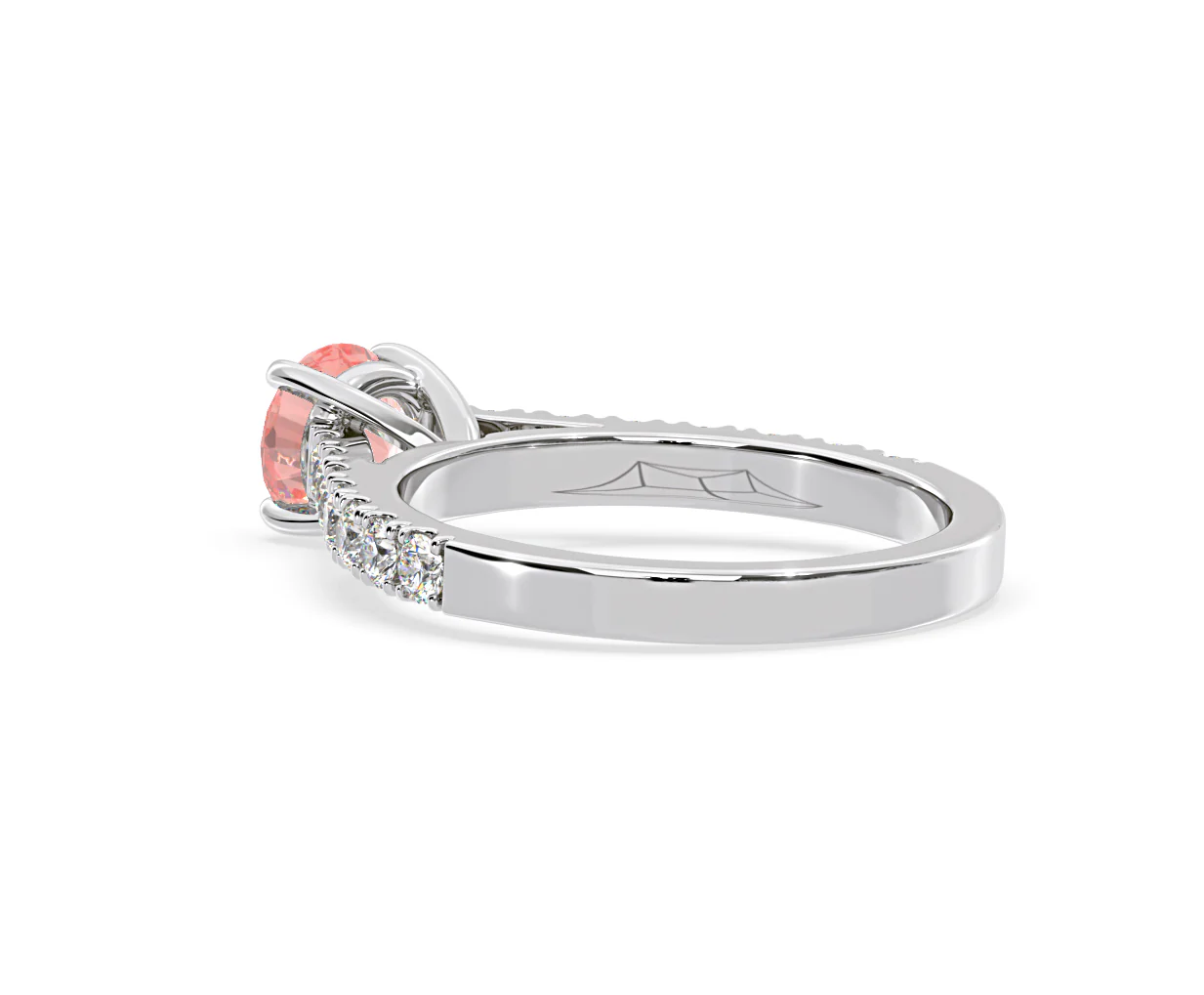 Natalia Pink Lab Diamond 1.50ct Side Stone Ring in 18K White Gold - Elara Collection - Image 37