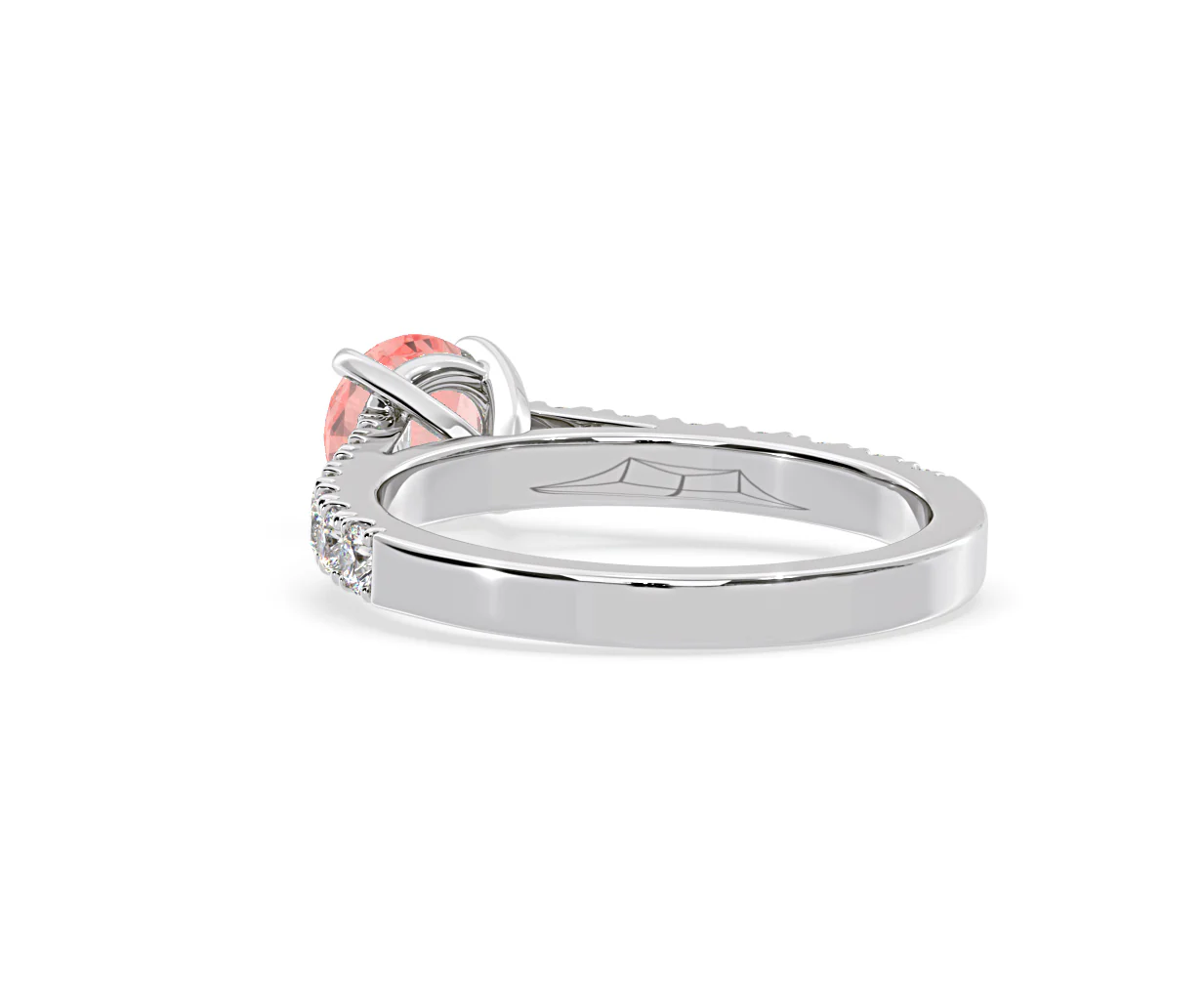Natalia Pink Lab Diamond 1.50ct Side Stone Ring in 18K White Gold - Elara Collection - Image 40