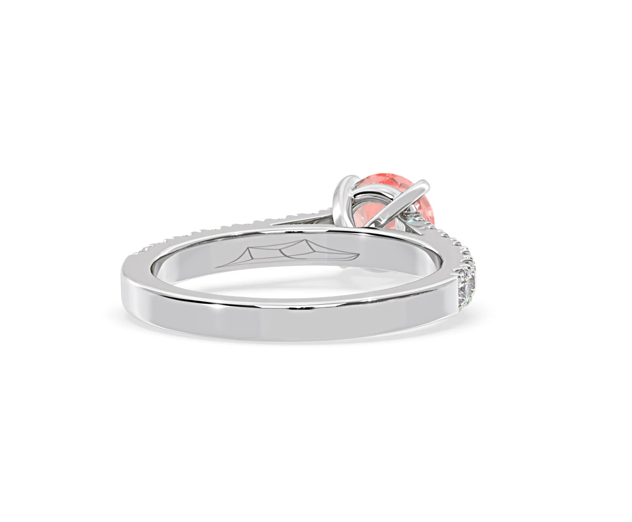 Natalia Pink Lab Diamond 1.50ct Side Stone Ring in 18K White Gold - Elara Collection - Image 51