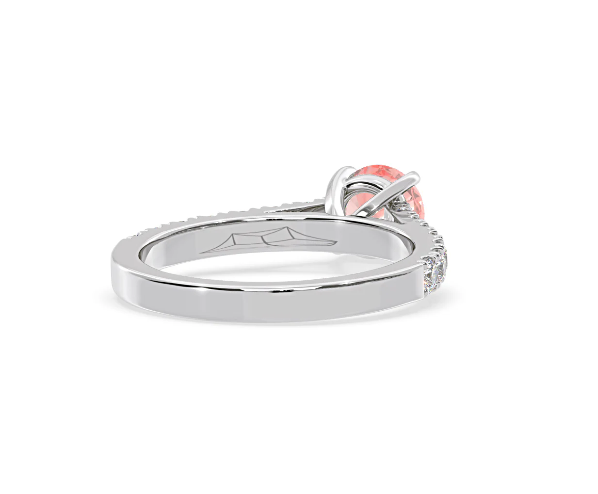 Natalia Pink Lab Diamond 1.50ct Side Stone Ring in 18K White Gold - Elara Collection - Image 52