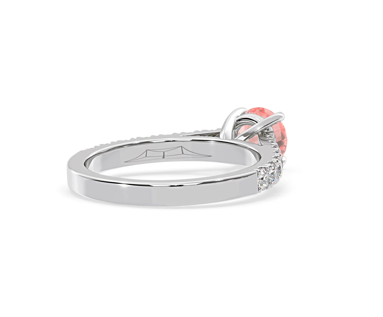 Natalia Pink Lab Diamond 1.50ct Side Stone Ring in 18K White Gold - Elara Collection - Image 54