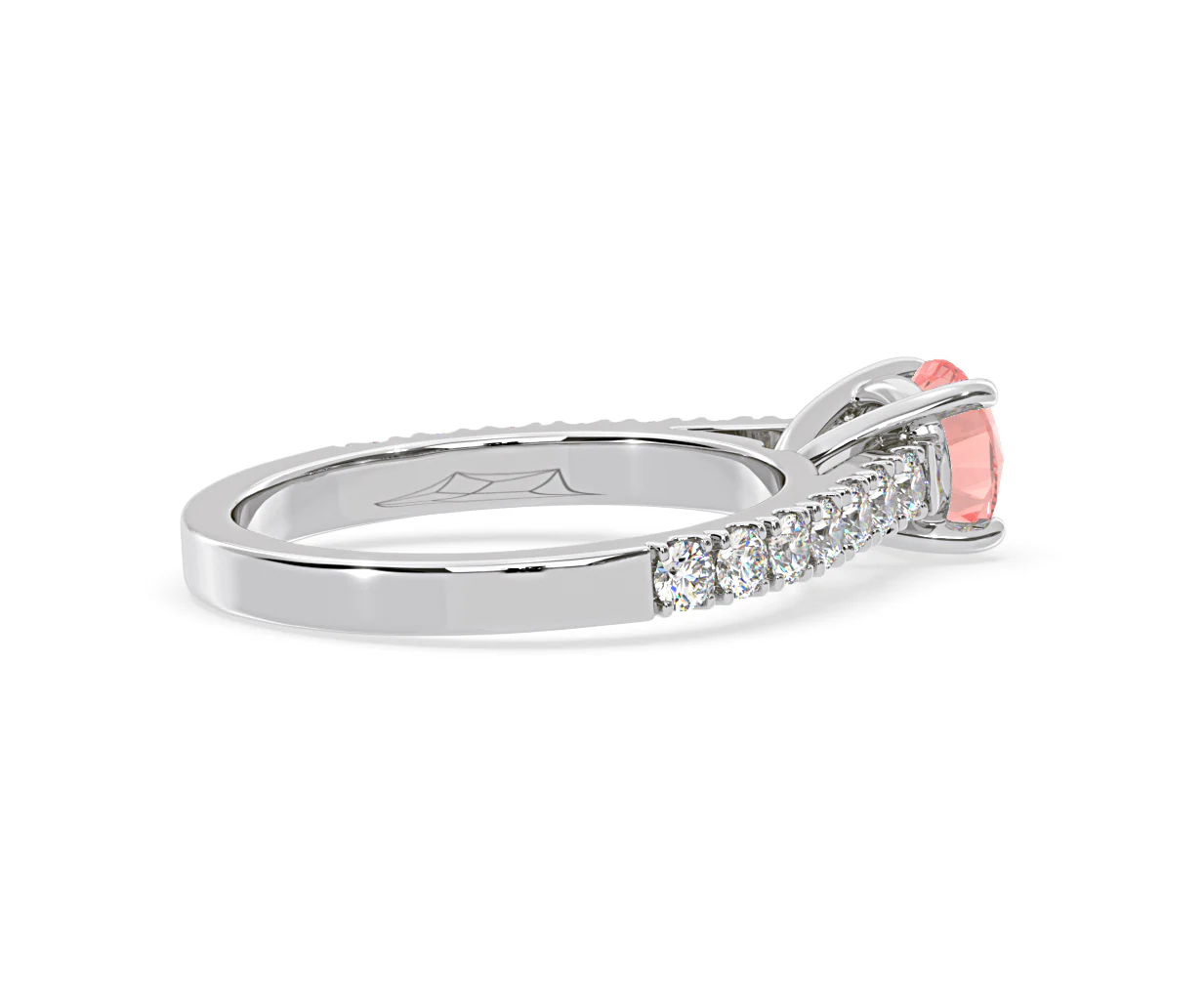 Natalia Pink Lab Diamond 1.50ct Side Stone Ring in 18K White Gold - Elara Collection - Image 60