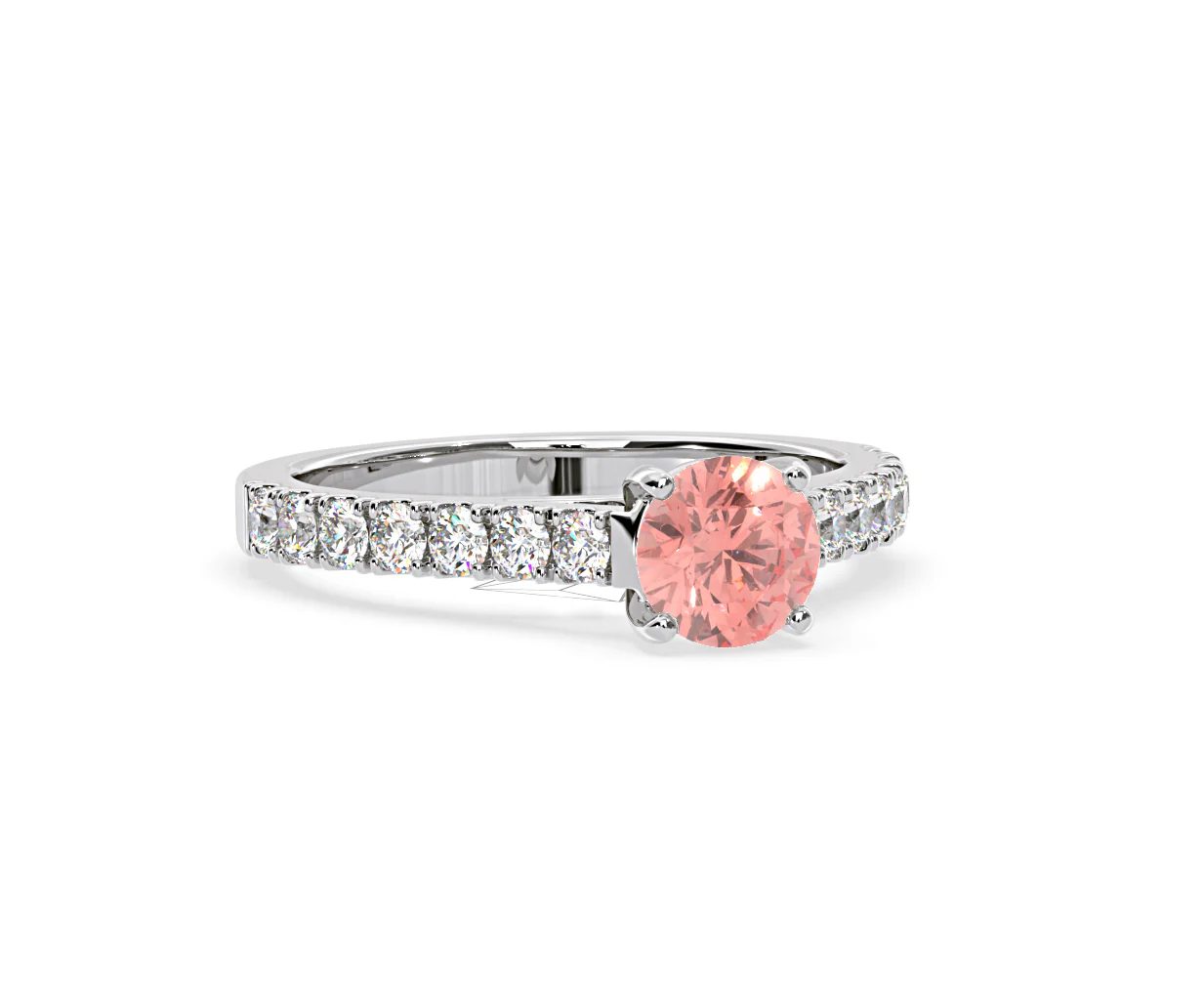 Natalia Pink Lab Diamond 1.50ct Side Stone Ring in 18K White Gold - Elara Collection - Image 82