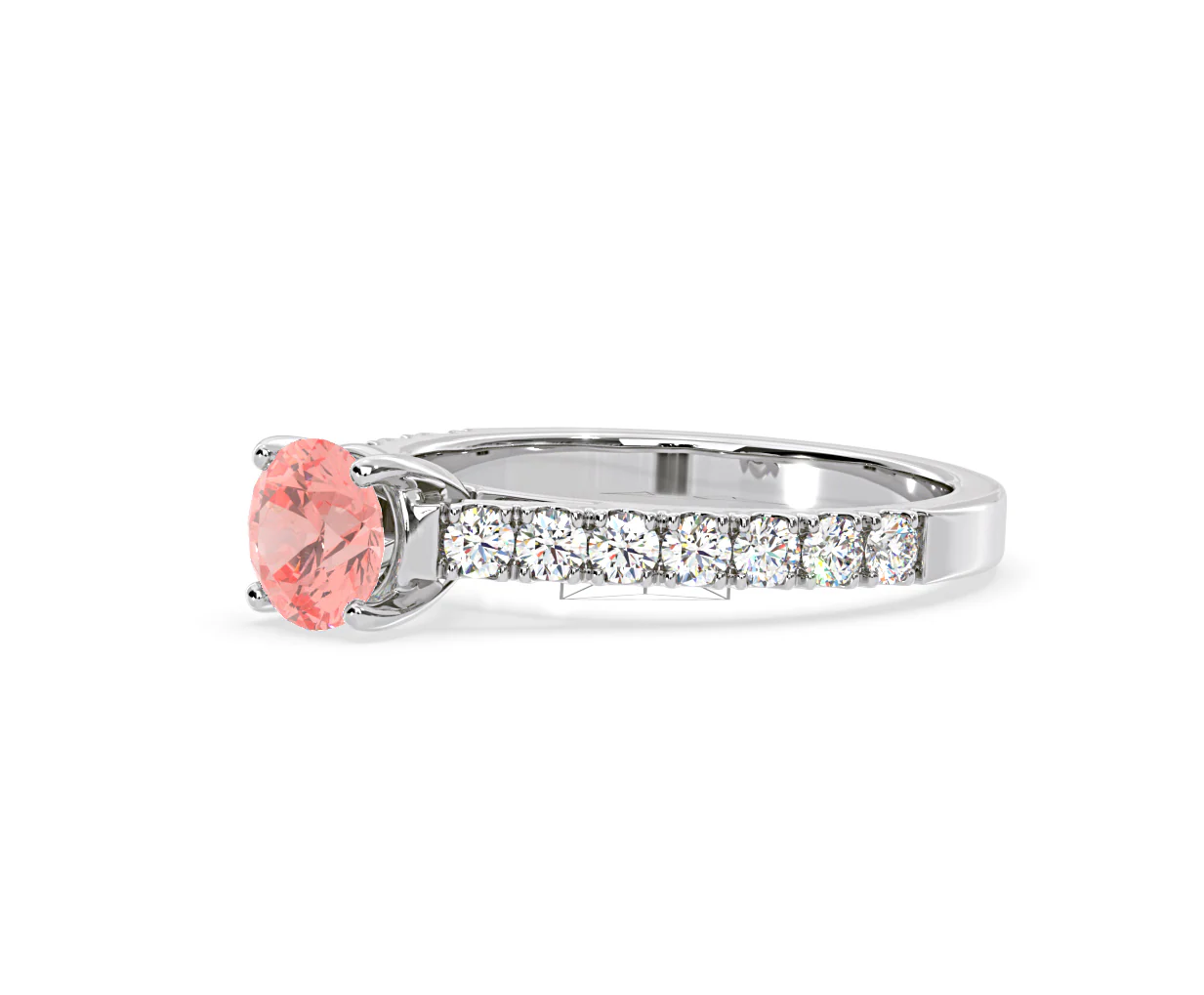 Natalia Pink Lab Diamond 1.50ct Side Stone Ring in Platinum - Elara Collection - Image 17