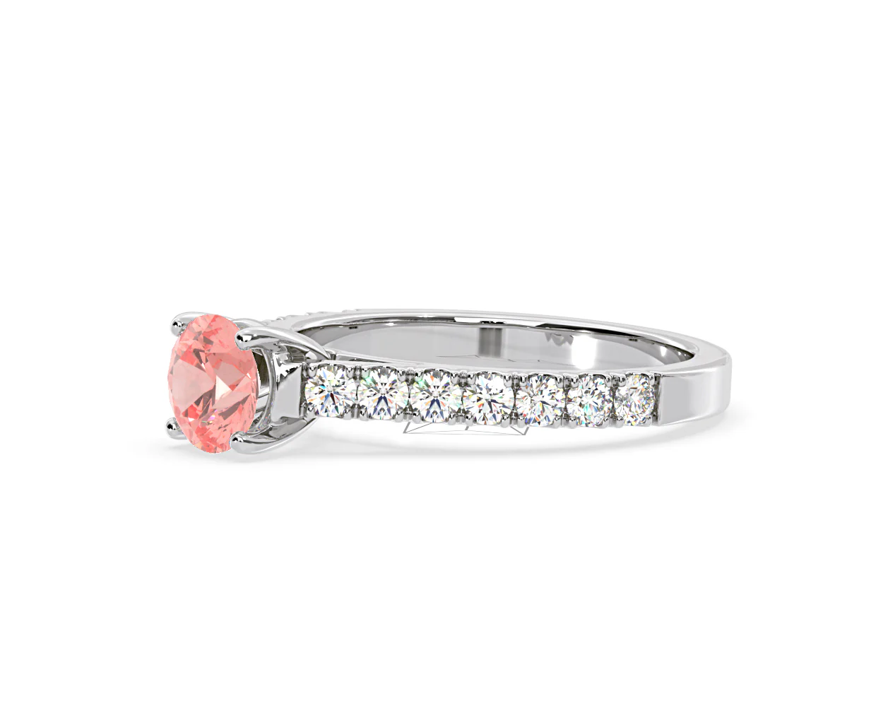 Natalia Pink Lab Diamond 1.50ct Side Stone Ring in Platinum - Elara Collection - Image 18