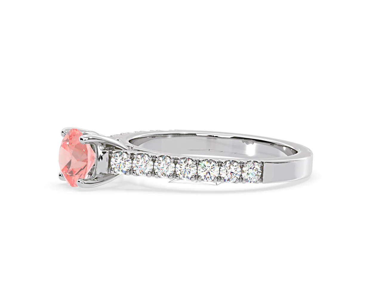 Natalia Pink Lab Diamond 1.50ct Side Stone Ring in Platinum - Elara Collection - Image 21