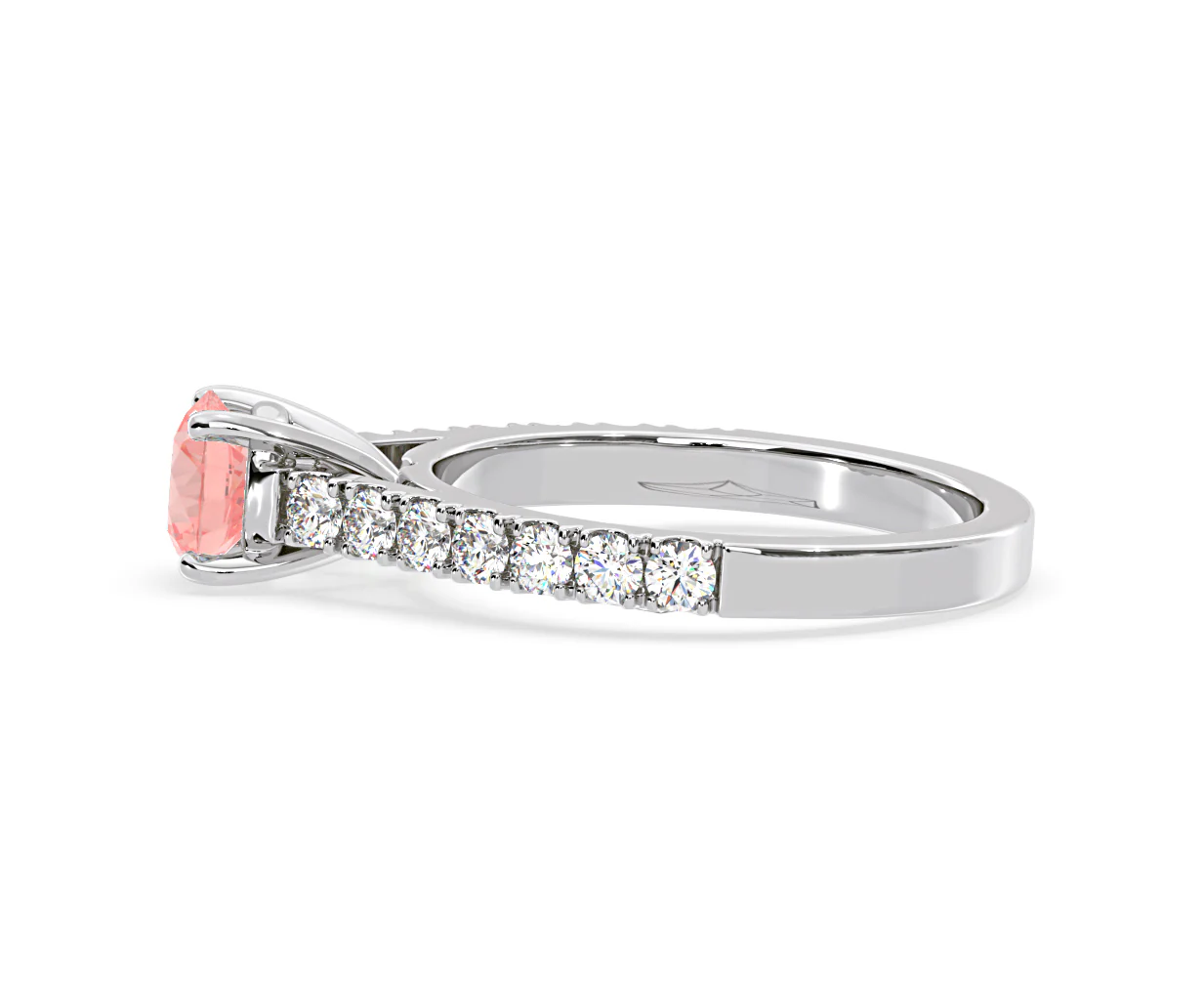 Natalia Pink Lab Diamond 1.50ct Side Stone Ring in Platinum - Elara Collection - Image 27
