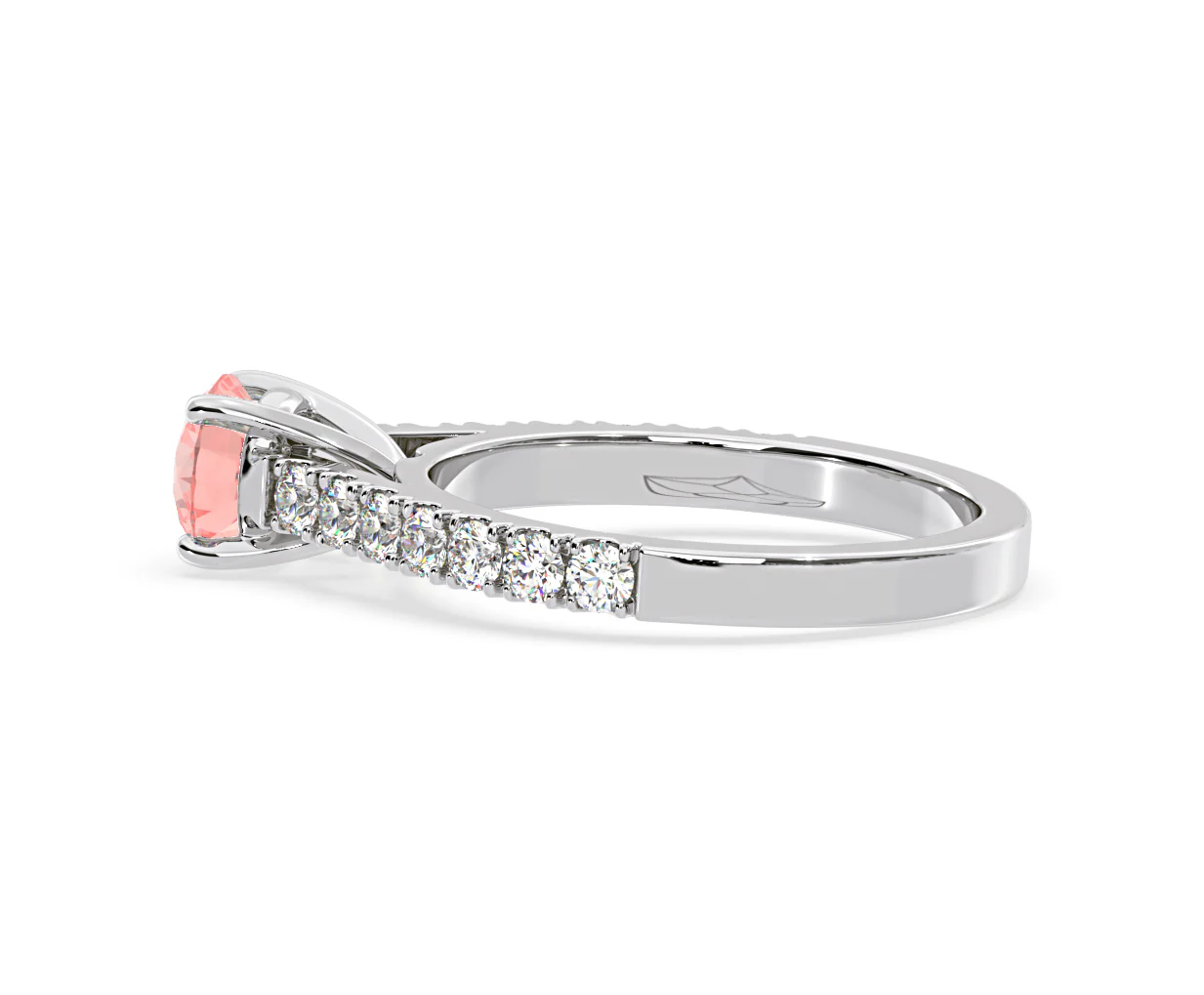 Natalia Pink Lab Diamond 1.50ct Side Stone Ring in Platinum - Elara Collection - Image 30