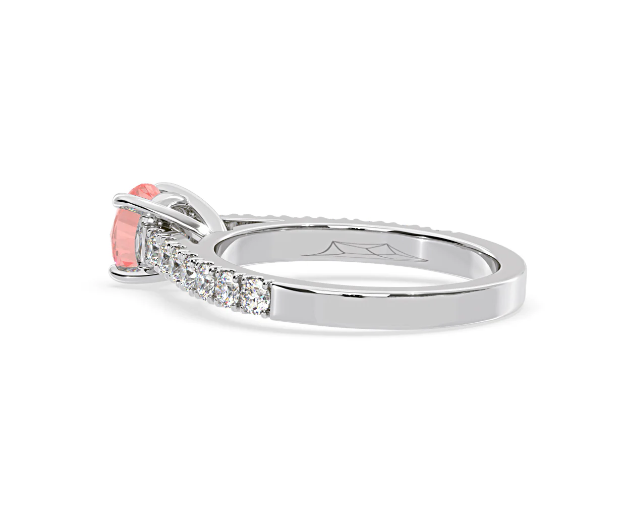 Natalia Pink Lab Diamond 1.50ct Side Stone Ring in Platinum - Elara Collection - Image 34