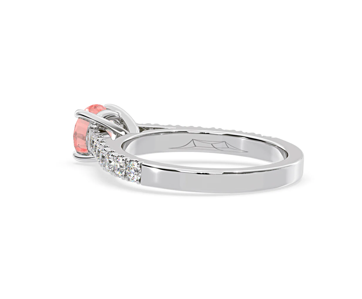Natalia Pink Lab Diamond 1.50ct Side Stone Ring in Platinum - Elara Collection - Image 36