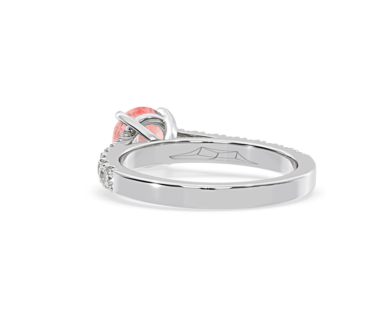Natalia Pink Lab Diamond 1.50ct Side Stone Ring in Platinum - Elara Collection - Image 41