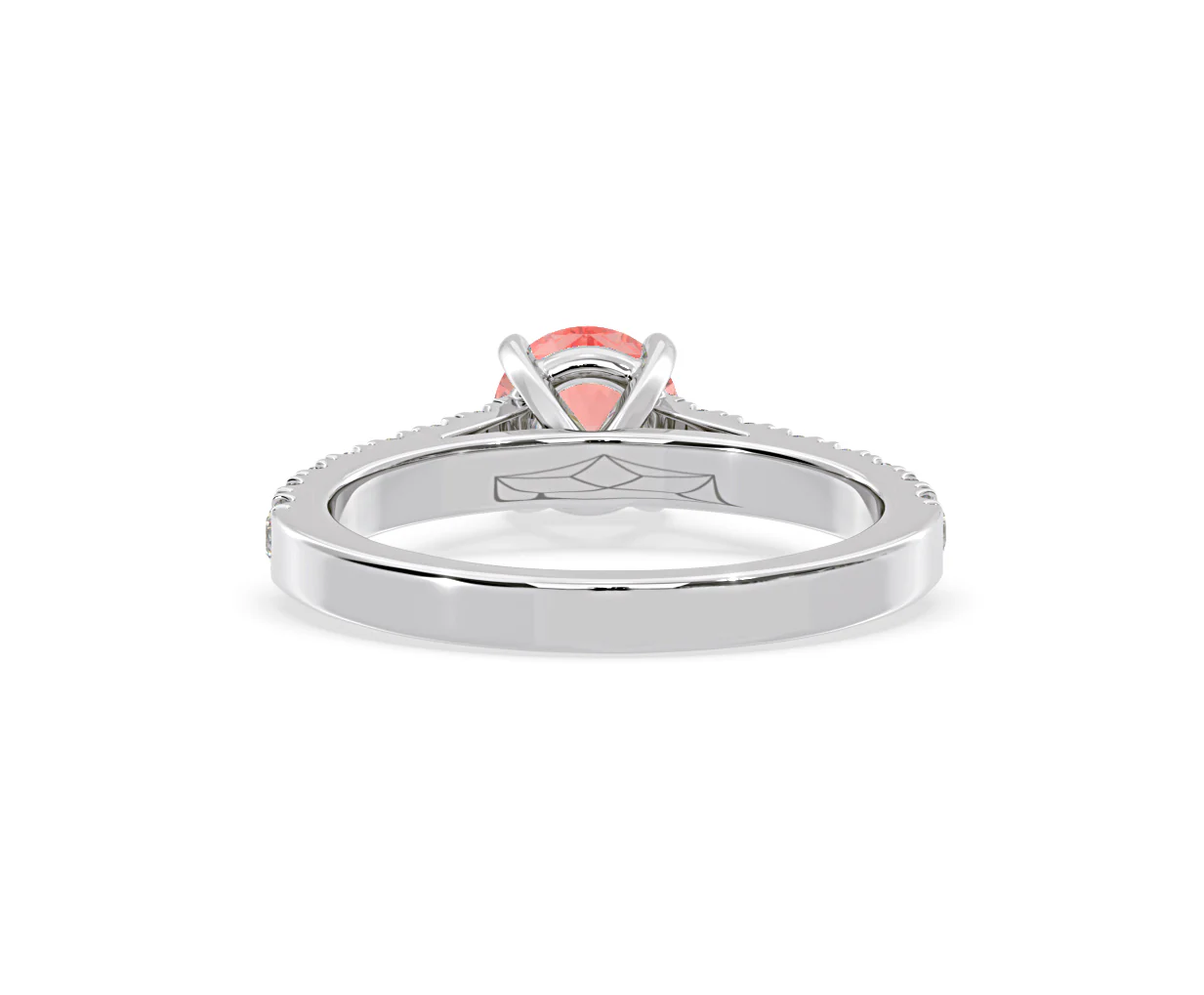Natalia Pink Lab Diamond 1.50ct Side Stone Ring in Platinum - Elara Collection - Image 46