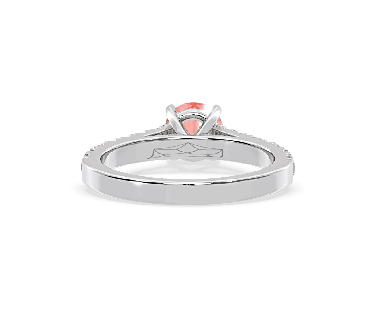 Natalia Pink Lab Diamond 1.50ct Side Stone Ring in Platinum - Elara Collection - Image 47