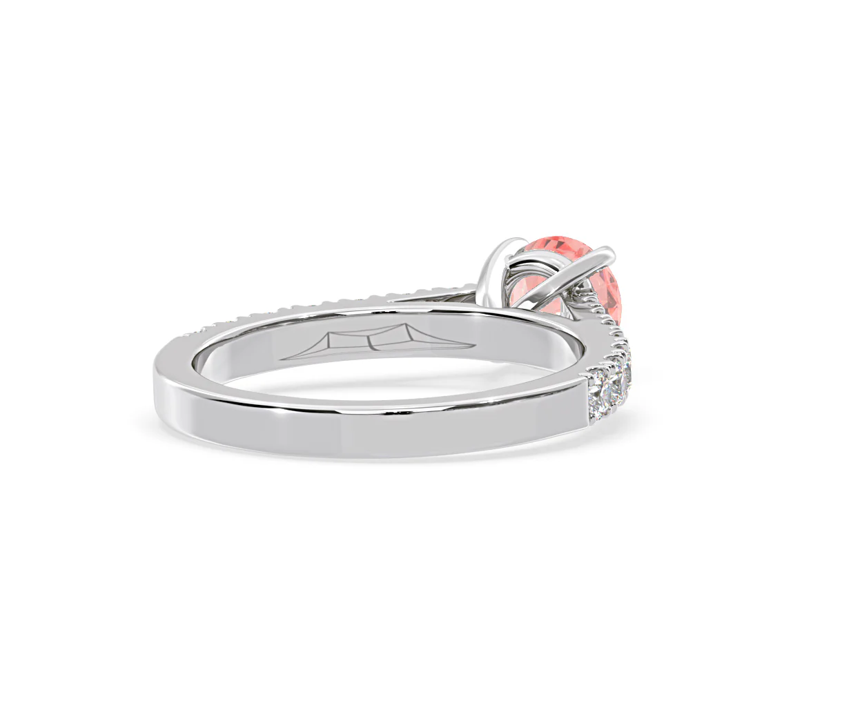 Natalia Pink Lab Diamond 1.50ct Side Stone Ring in Platinum - Elara Collection - Image 53