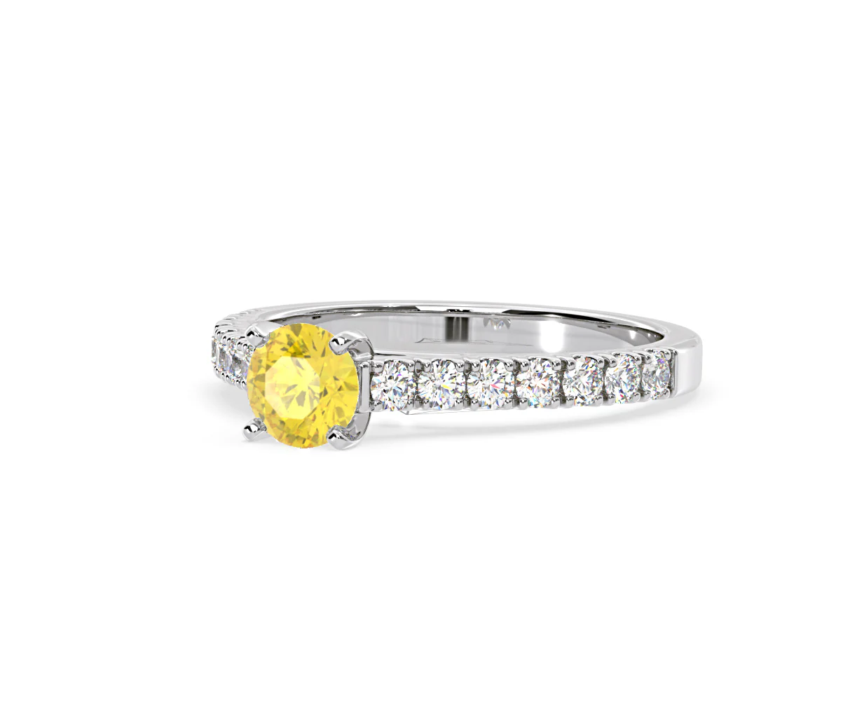 Natalia Yellow Lab Diamond 0.91ct Side Stone Ring in 18K White Gold - Elara Collection - Image 13