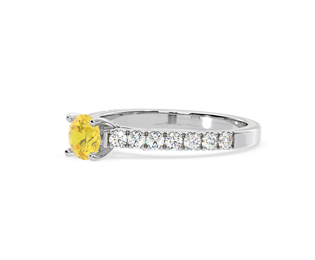 Natalia Yellow Lab Diamond 0.91ct Side Stone Ring in 18K White Gold - Elara Collection - Image 17
