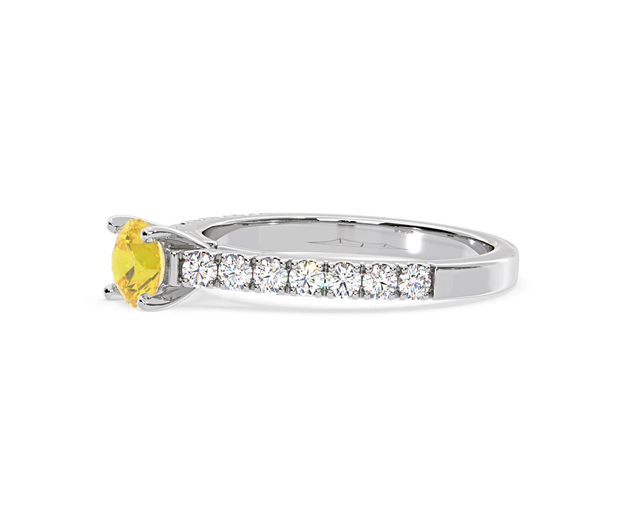 Natalia Yellow Lab Diamond 0.91ct Side Stone Ring in 18K White Gold - Elara Collection - Image 20
