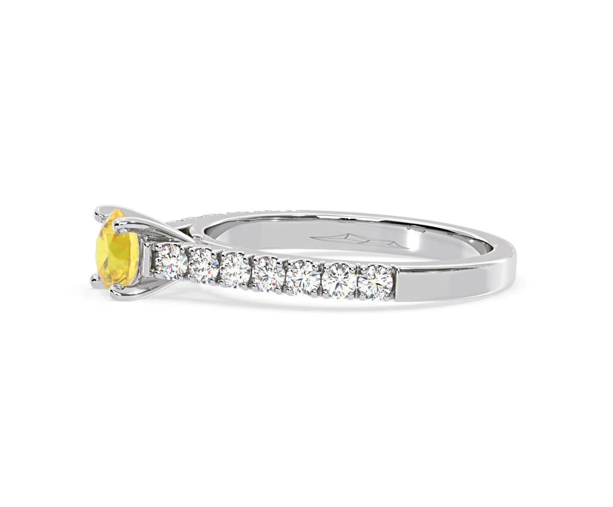 Natalia Yellow Lab Diamond 0.91ct Side Stone Ring in 18K White Gold - Elara Collection - Image 23