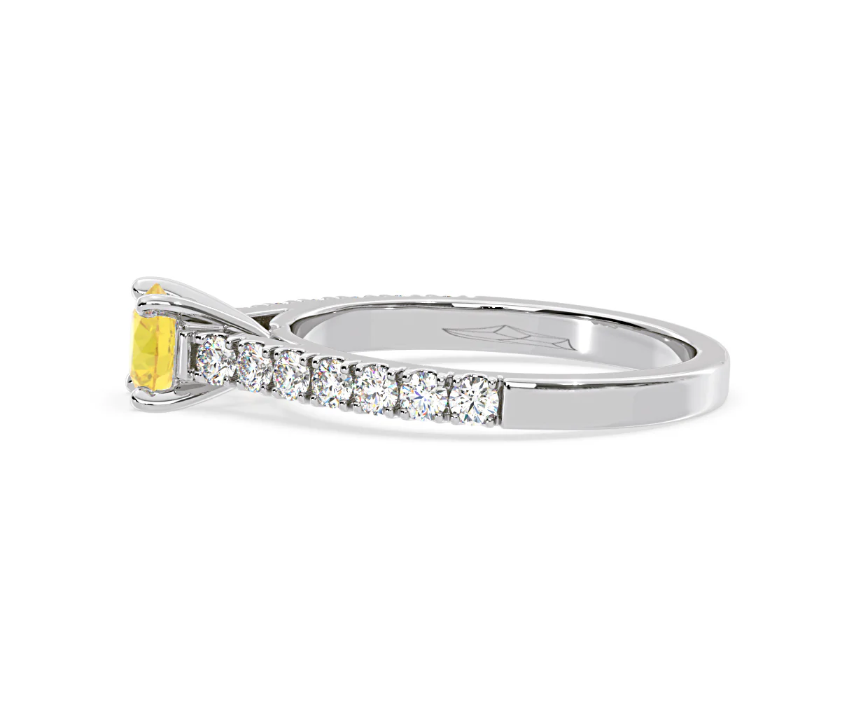 Natalia Yellow Lab Diamond 0.91ct Side Stone Ring in 18K White Gold - Elara Collection - Image 26