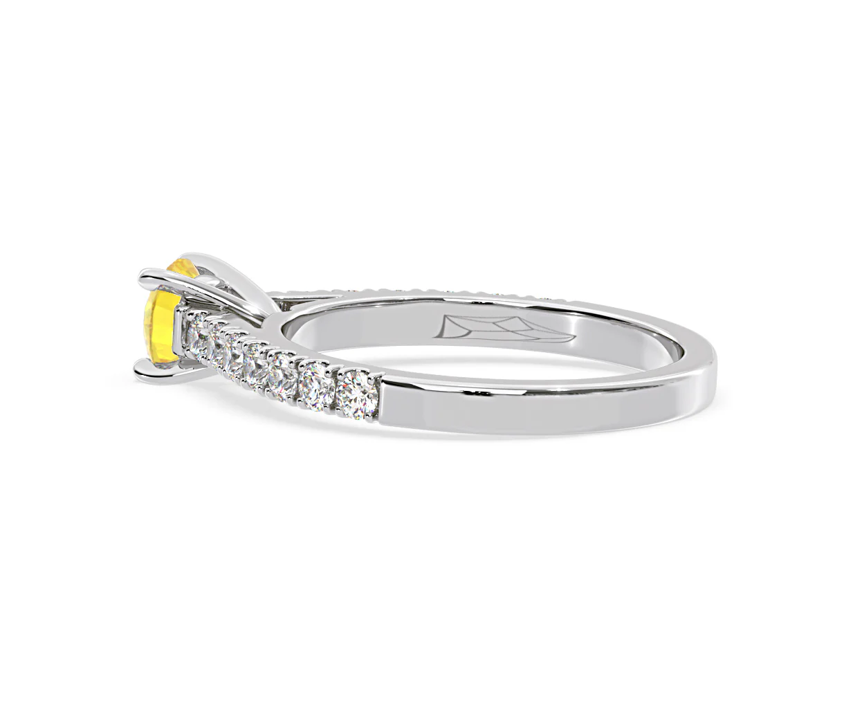 Natalia Yellow Lab Diamond 0.91ct Side Stone Ring in 18K White Gold - Elara Collection - Image 32