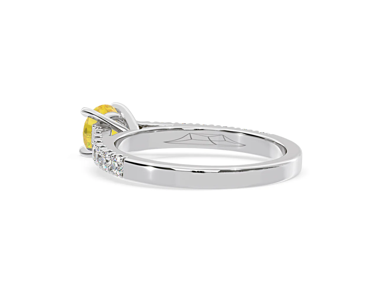 Natalia Yellow Lab Diamond 0.91ct Side Stone Ring in 18K White Gold - Elara Collection - Image 37
